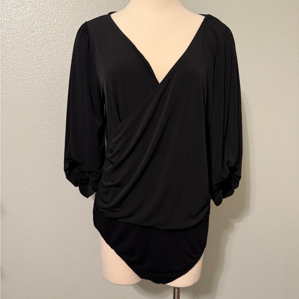 Torrid Elegant Black Wrap Bodysuit‎